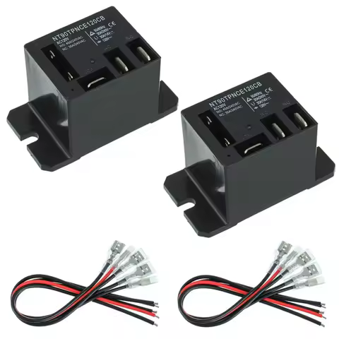 A58Z SPDT 1NO 1NC Power Relay 120V AC Coil 120 VAC 30A 40A With Flange Mounting And Quick Connect Terminal Wires Pack Of 2