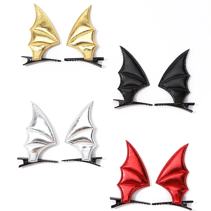 New Kids' Halloween Hairpin Hairpin Halloween Leather Bat Wing Hairpin Party Dress Up Headpiece