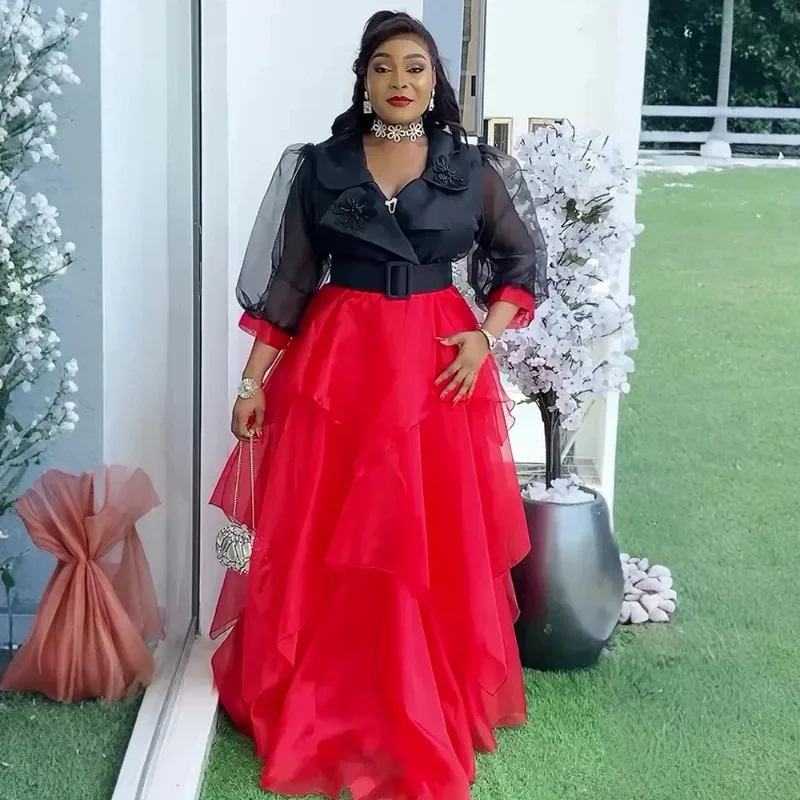 

Plus Size African Party Dresses for Women 2025 New Fashion Dashiki Ankara Wedding Evening Gown Elegant Turkey Muslim Maxi Dress