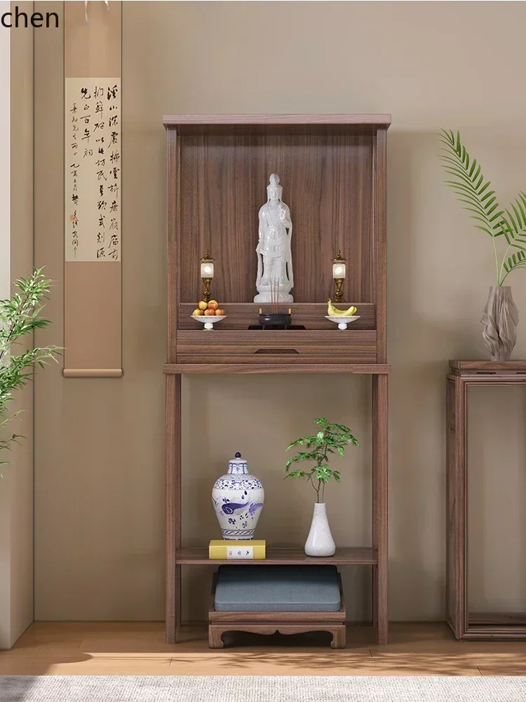 DSA walnut shrine new Chinese style Guanyin God of Wealth Guan Gong minimalist shrine shrine altar cabinet