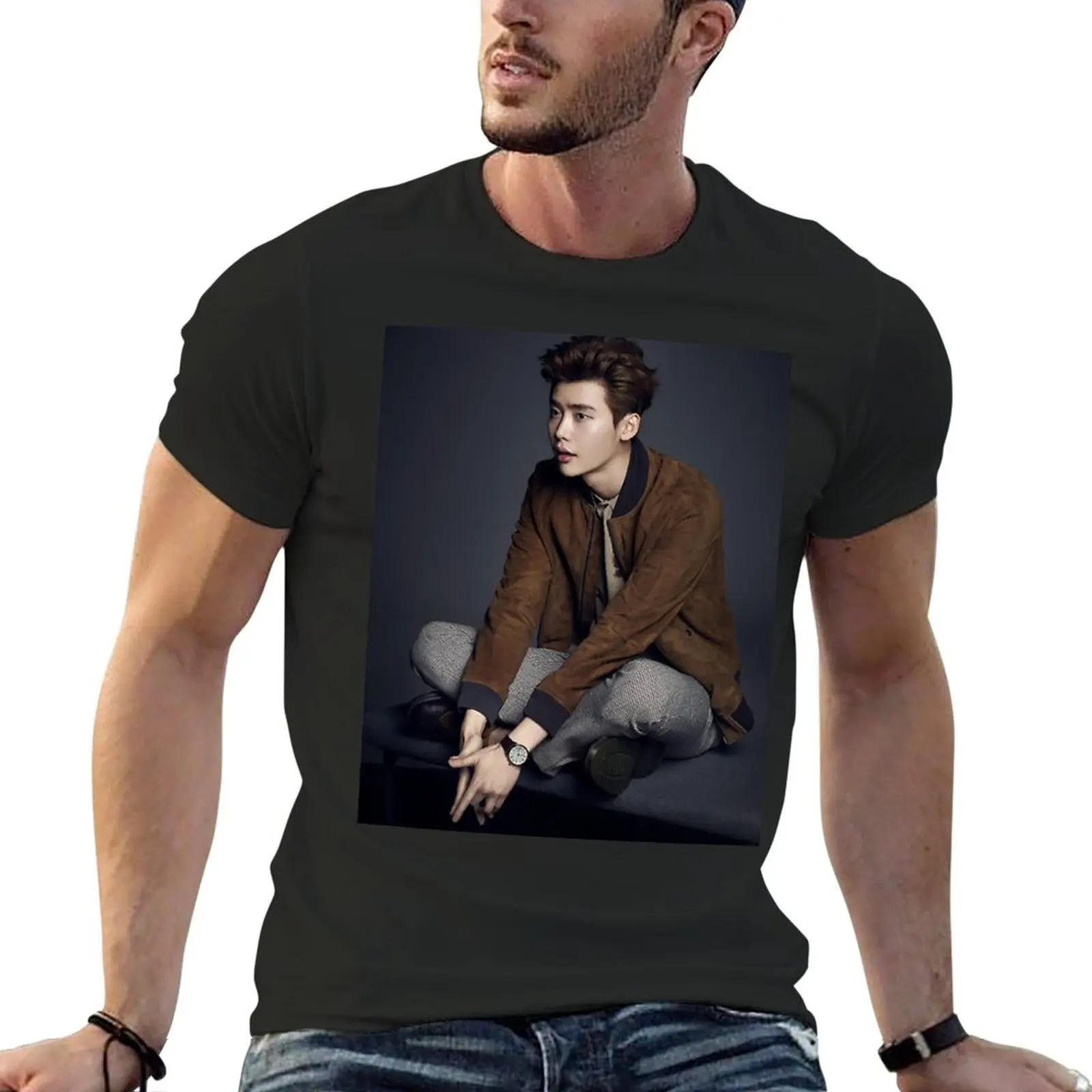 

Lee Jong Suk T-shirt customs boys whites mens workout shirts