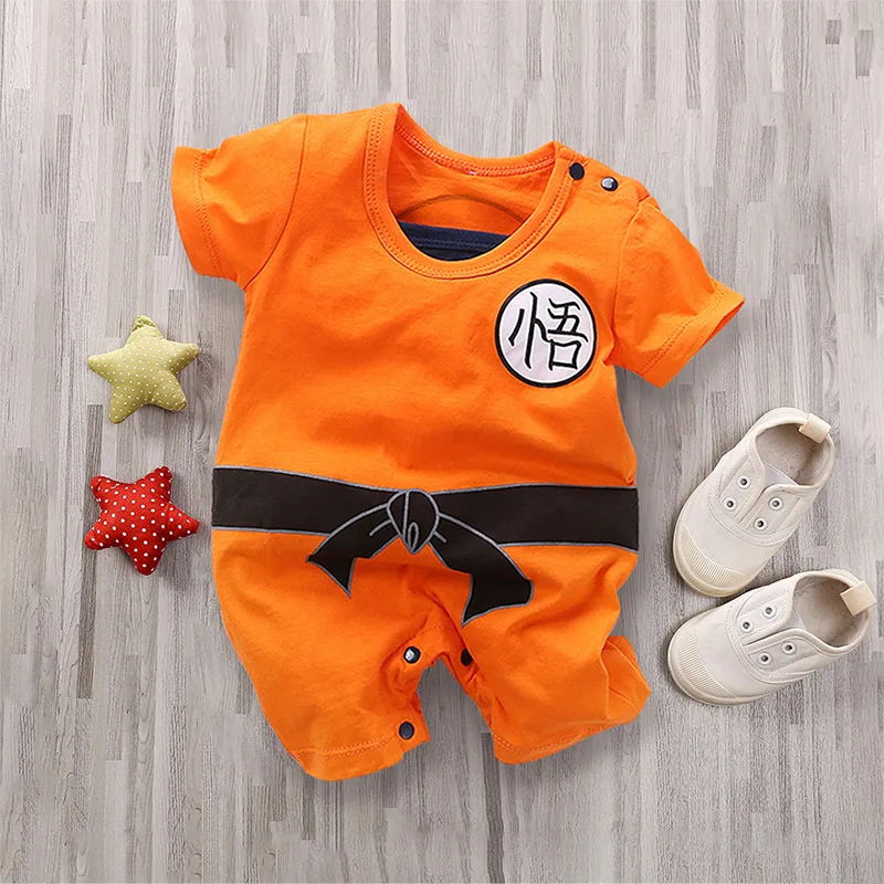 Dragon ball 0-18 Baby Jumpsuit Anime Goku Vegeta Role-Playing Cotton And Soft Summer Round Neck Short Sleeved Newborn Clothes