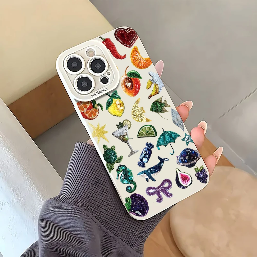 Luxuriöse Trendige Artikel Collage Handyhülle für iPhone 17 16 15 14 11 12 13 Pro Max Plus 7 8 Plus XS XR 17 Air Stoßfeste Weiche Hülle – Detail 14