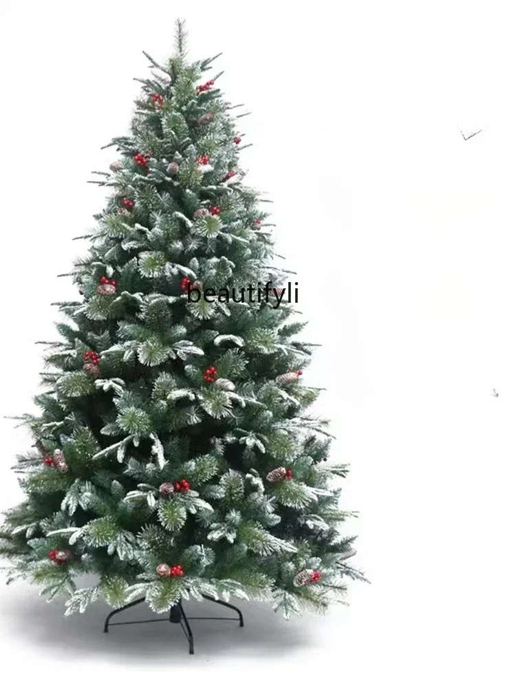 

High-end Christmas tree PE pine needle mixed 1.8 meters white dipped encryption automatic tree large