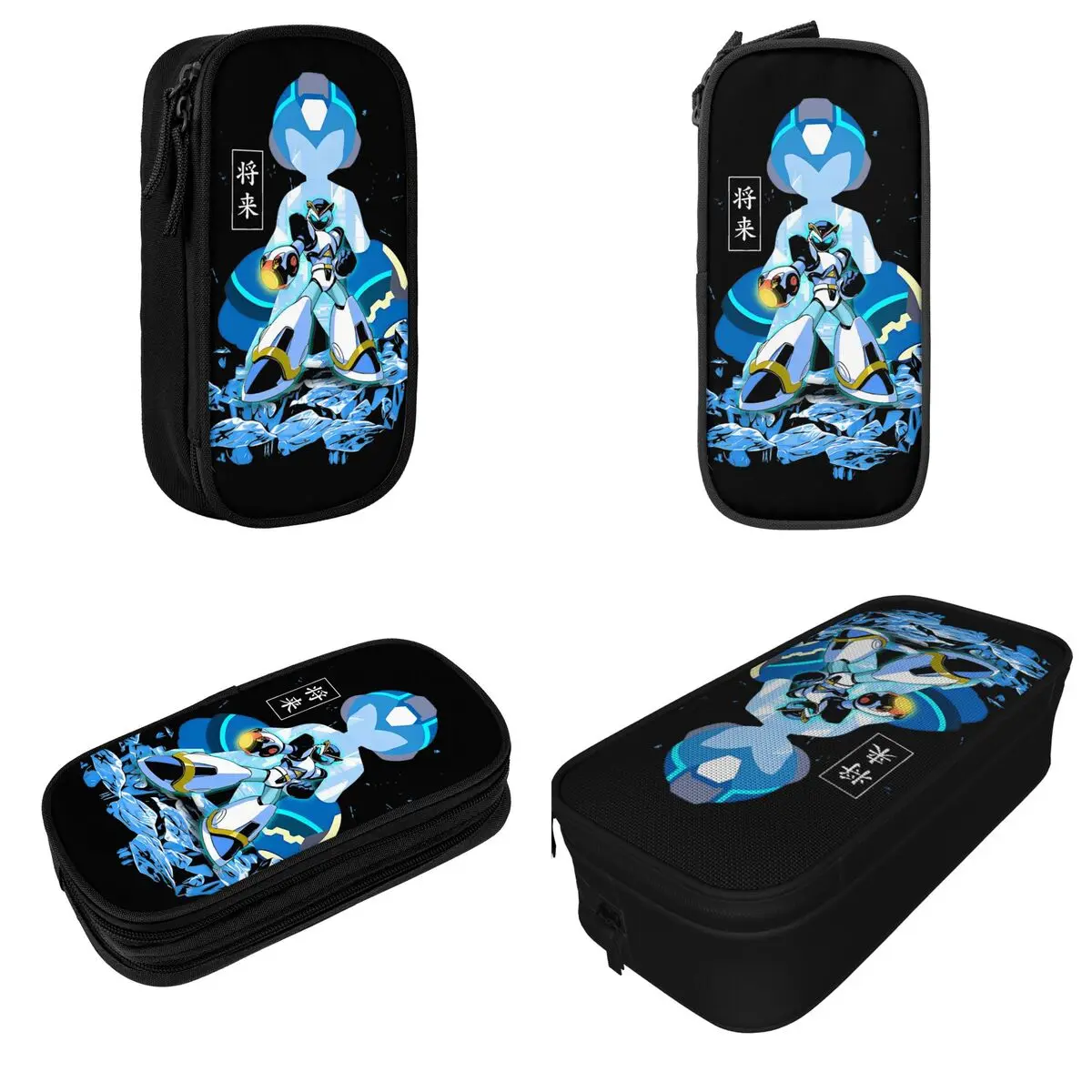 New Megaman X Blue Robot Hero Pencil Case Pencilcases Pen for Student Big Capacity Bags School Supplies Gift Stationery