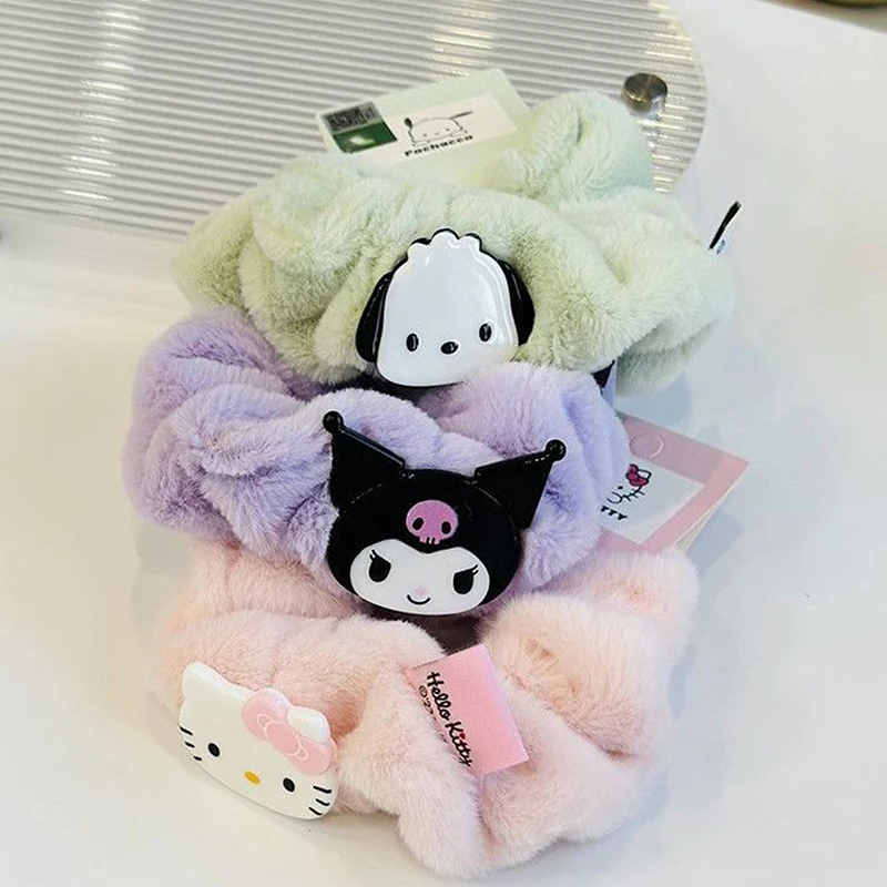 Anime Kawaii Hair Band Kuromi Melody Cinnamoroll HelloedKittys Women Cartoon Girly Heart Hair Tie Rope Headband Hair Accessories