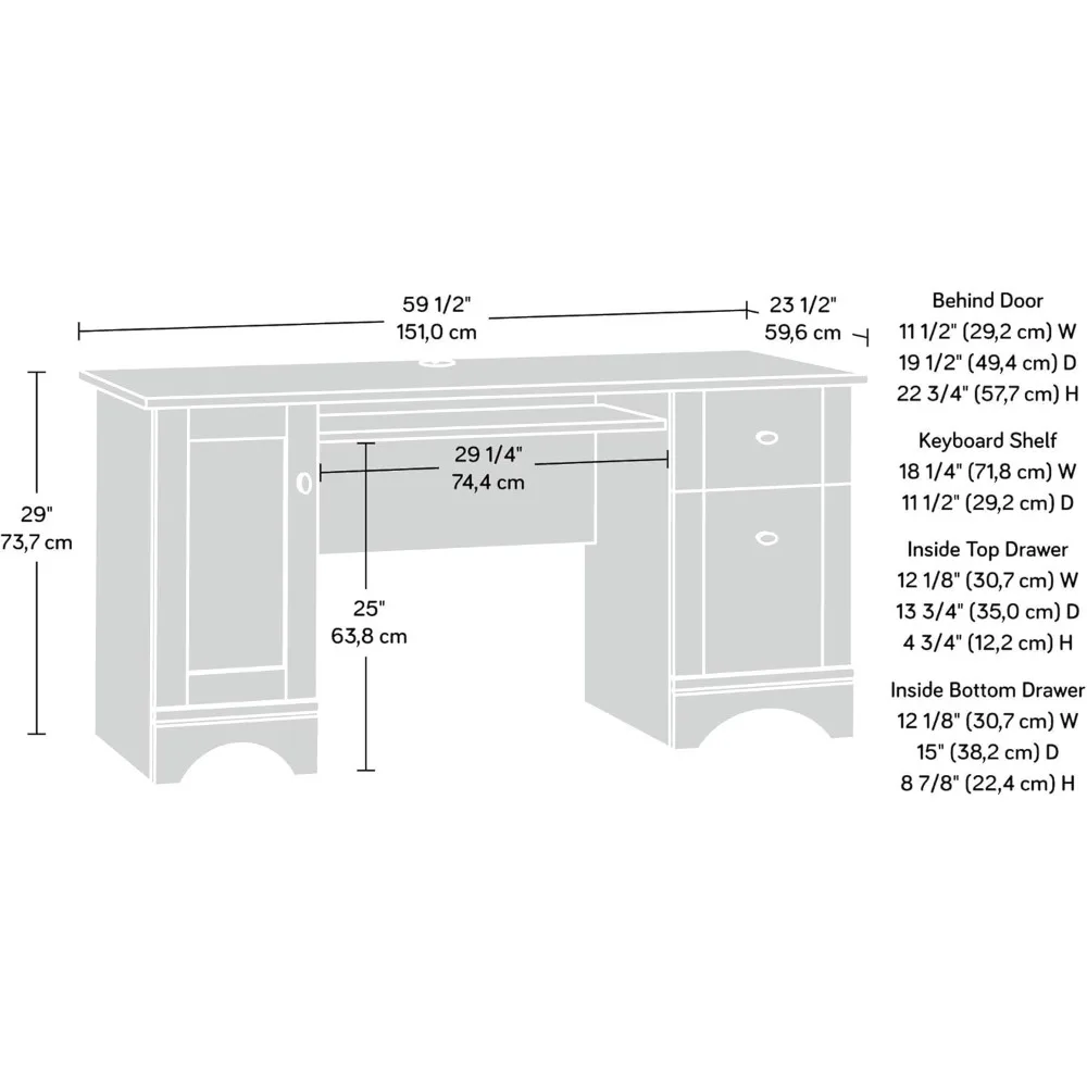 Contemporary Brushed Maple Office Desk