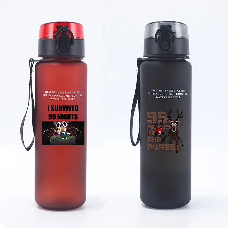 99 ليلة في الغابات الرياضة زجاجة ماء 650 مللي الرعب نمط متجمد كوب المحمولة الصالة الرياضية السفر شفافة مانعة للتسرب شرب زجاجات #1