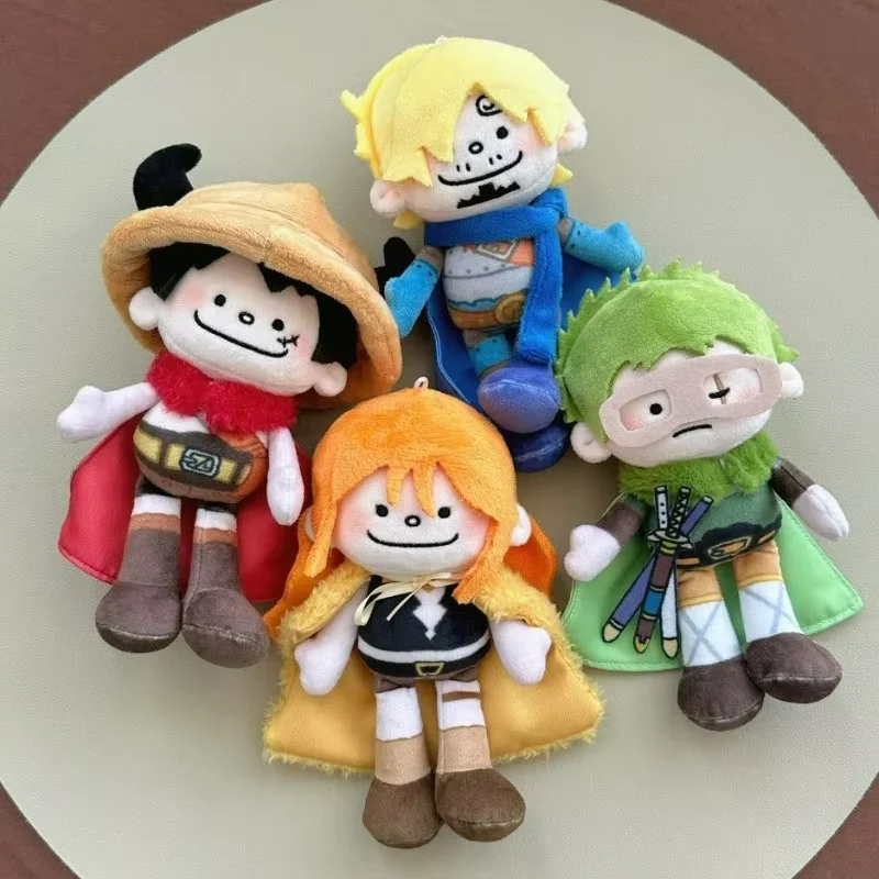 One Piece Anime 15cm Plush Keychain Luffy Zoro Nami Sanji Straw Hat Crew Pendant Bag Charm Collectible Gift Decoration