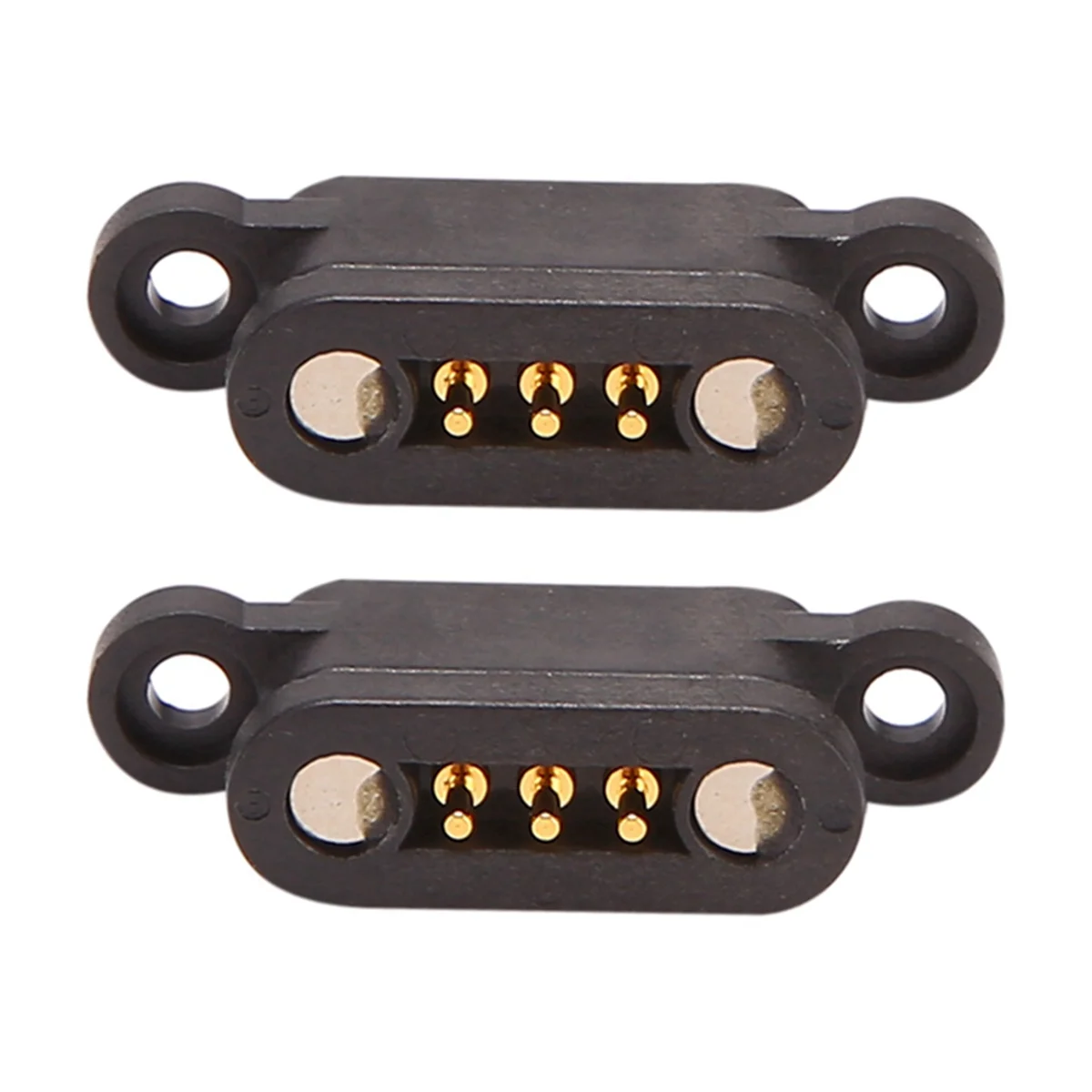 T85C 20Pairs 3Pin Spring Loaded Magnetic Pogo Pin Connector 3 Positions Magnets Pitch 2.3MM Through Holes Male Female Probe