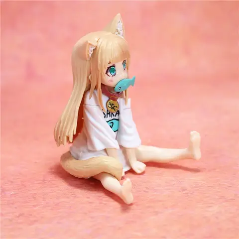 Kawaii Kattöra Flicka Kinake Anime Figur Actionfigur Tecknad Flicka Modell Staty Samling Skrivbordsdekoration Ornament Leksaker Present 10 best sales neko bågfigur - №6