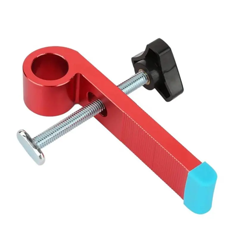 A75K T-Shaped Wooden Clip Aluminum Alloy T-Shaped Wooden Clip Red Chute Track Limiter Carpentry Positioning Limiter-B
