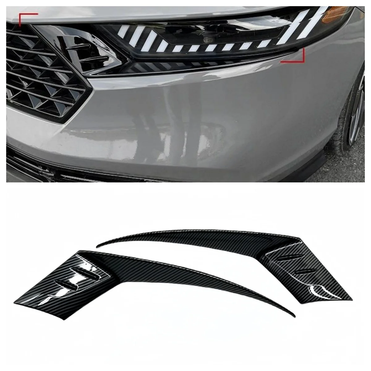 

For Honda Accord 2023-2025 11th Generation Headlight Eyebrow Protector Carbon Fiber Pattern Decorative Panel Modification