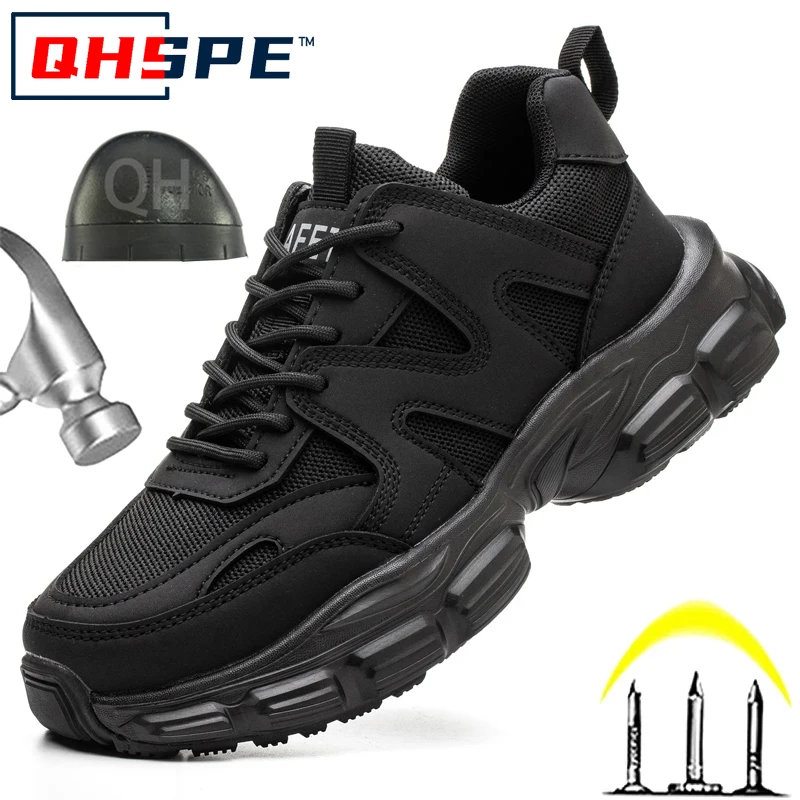 Protective Shoes For Women Men Work Sneakers Fashion Safety Shoes Anti-smash Anti-puncture Indestructible Shoes Work Boot