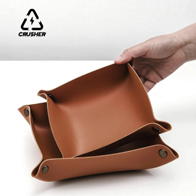 CRUSHER Leather Foldable Rollable Herb Tobacco Rolling Tray Valet Tray for Tobacco Pipe Tools Smoking Accessories