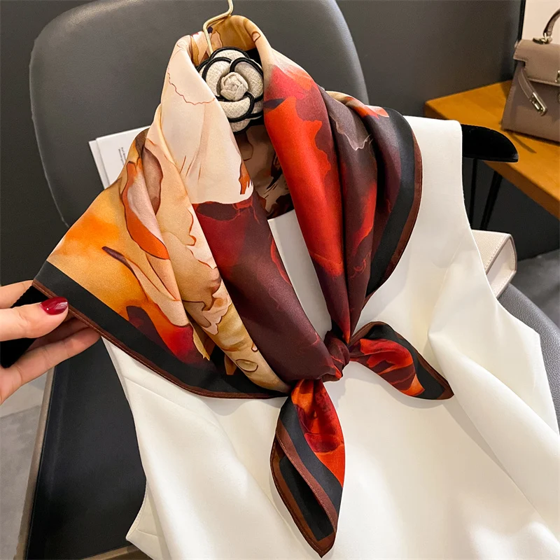 

100% Real Silk Scarf New 70CM Natural Shawl Wraps Women Ladies Fashion Scarves Foulard Bandana Square Headband Hijab Pashmina