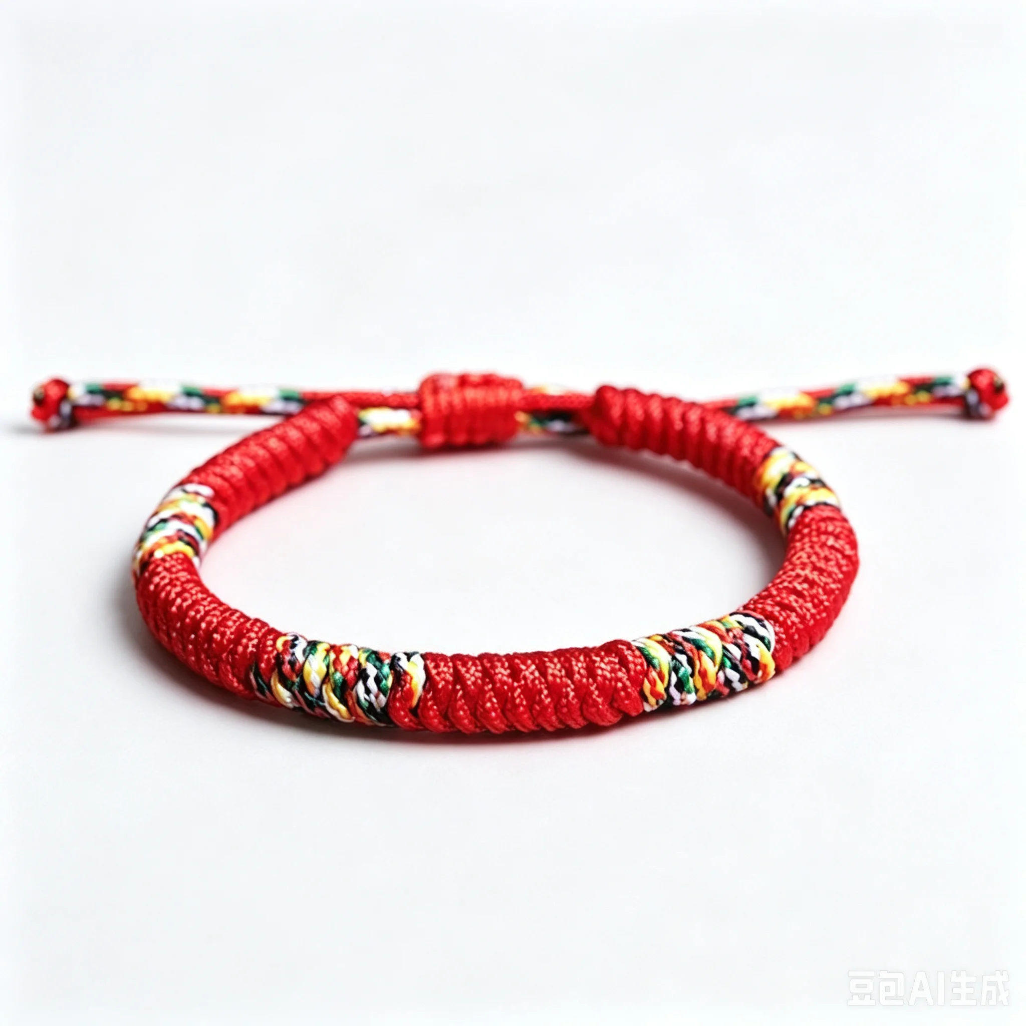 Bracelet tressé en corde avec nœud Vajra tibétain, bracelet amulette réglable en coton coloré, bijoux ethniques spirituels unisexes