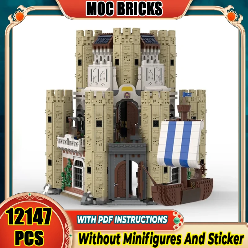 

Средневековая модель крепости Moc, строительные кирпичи, королевский замок, технология, модульные блоки, подарки, рождественские игрушки, наборы «сделай сам», сборка