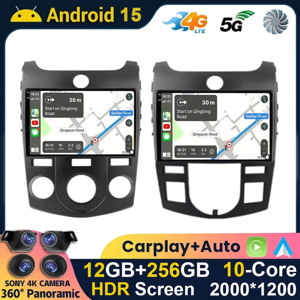 Android 15 Auto Carplay Autoradio Voor KIA Forte Cerato 2008-2014 Multimedia Video Player GPS Navigatie Stereo Audio head Unit