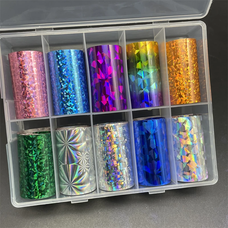 10 Muster neue Metall-Nagelfolien für Transferpapier-Aufkleber, florale Chamäleon-Nägel, Wraps, DIY, Wasser, Marmor, Nagelkunst-Dekorationen – Detail 9