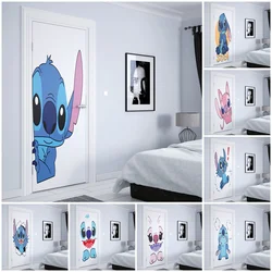 Disney-pegatina de Lilo & Stitch para puerta, arte de pared nórdico, decoración del hogar, estética HD