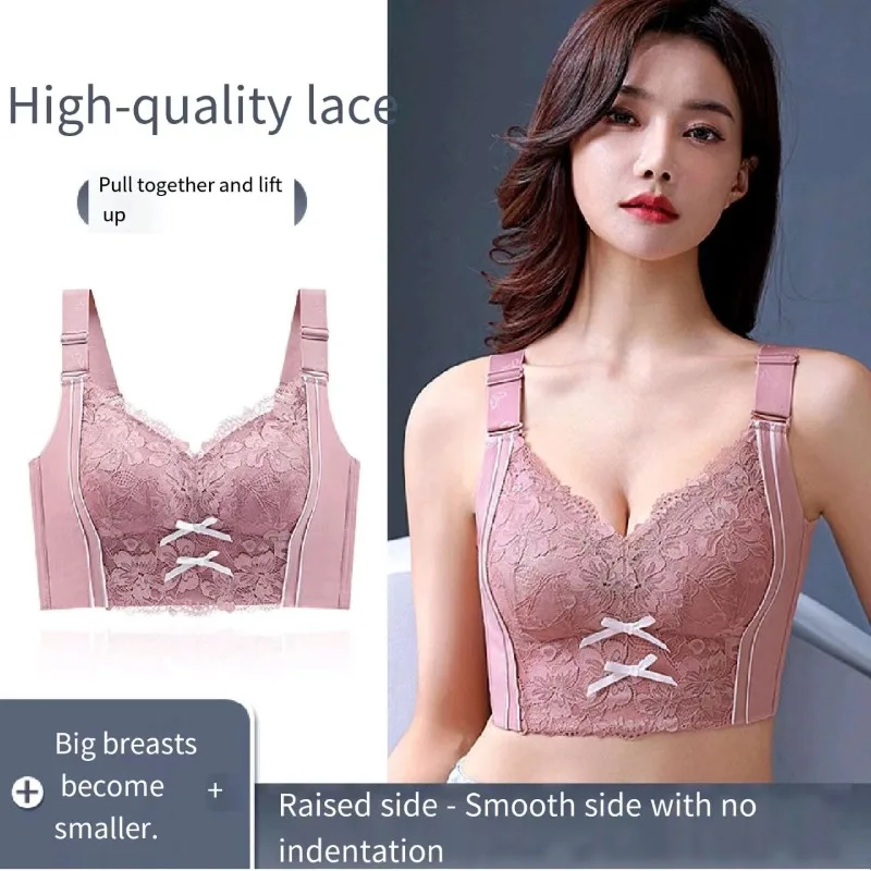 

Full Coverage Lace Push Up Bra Wireless Sexy Bra For Women Large Size Anti-sagging Underwear Female Thin Lace Lingerie