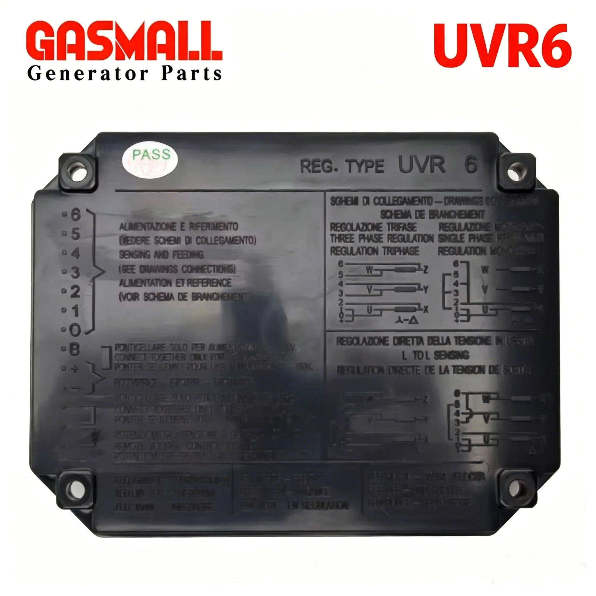 UVR6 Mecc Alte Voltage Regulator Board Brushless 500KW Generator Set AVR Excitation Automatic Voltage Regulator
