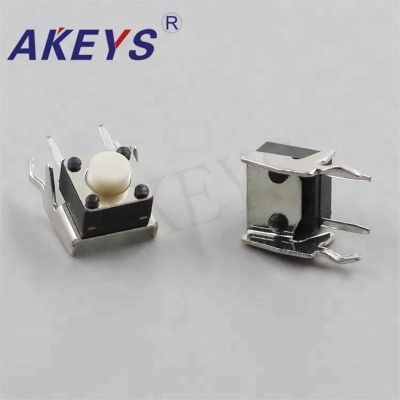 10PCS TS-D011 6*6*5 Momentary tact switch side insert side 2 pin with lower bracket small switch white button