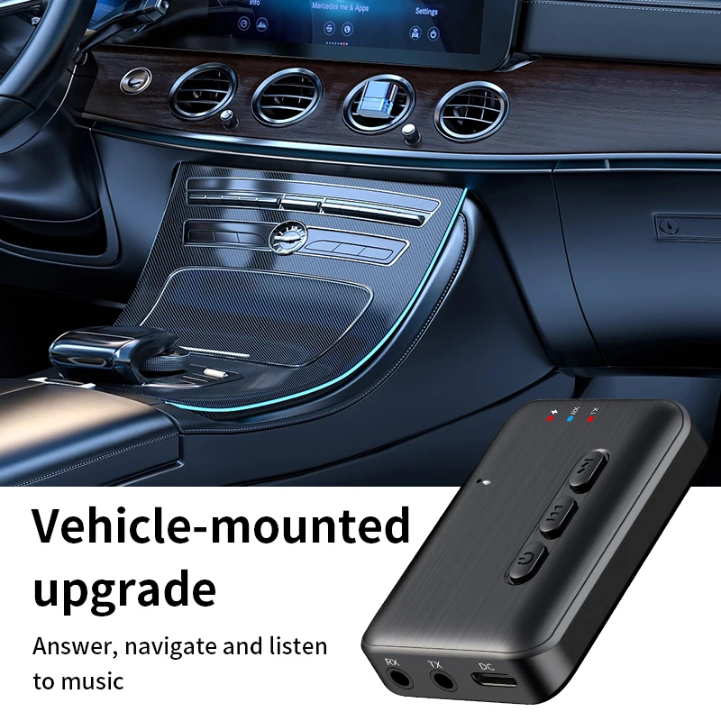 Adaptador receptor compatible con Bluetooth 5,3, pantalla Led, soporte auxiliar, tarjeta TF con pantalla LED, accesorios de adaptador de Audio para coche ﻿