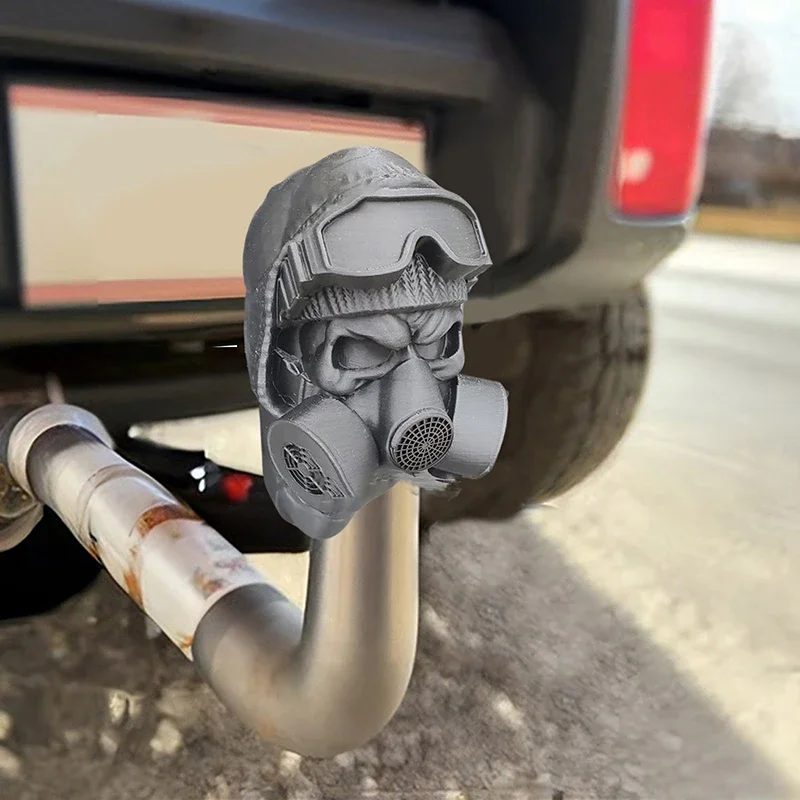 

Auto Trailer Hitch Cover With Steel Helmet And Gas Mask 3D Printed Trailer Hitch Ball Cover Prevent Receiver Tube From Rusting
