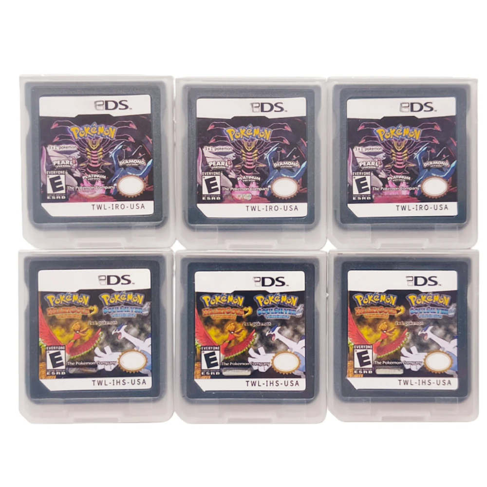 الولايات المتحدة الأمريكية نسخة البوكيمون أسود أبيض 1 2 Heartgold Soulsilver بطاقة مجتمعة 2in1 23in1 مع صندوق R4 بوكيمون بطاقة الألعاب لـ DS NDS 3DS