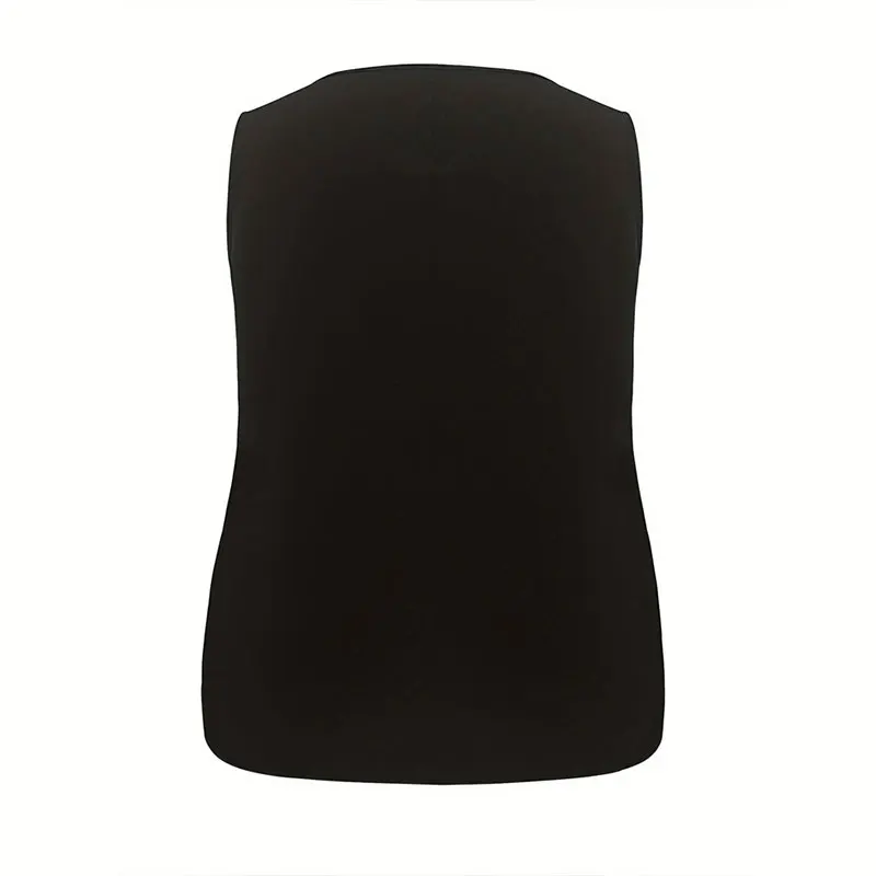 Top Women Casual Fashion Black V Neck Sleeveless Summer Clothes Large Vest Tank Tops T-shirts Plus Size Female