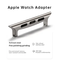 Adaptateur en acier inoxydable SION L pour Apple Watch Ultra, connecteur de bande, série 9, 8, 7, 6, 5, SE, 49mm, 45mm, 44mm, 41mm, 40mm, 2 pièces