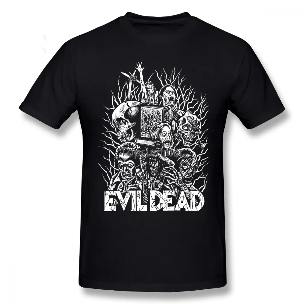 Evil Dead T Shirt Evil Dead T-Shirt 4Xl Print Tee Shirt Men Awesome Summer 100 Cotton Short Sleeves Tshirt