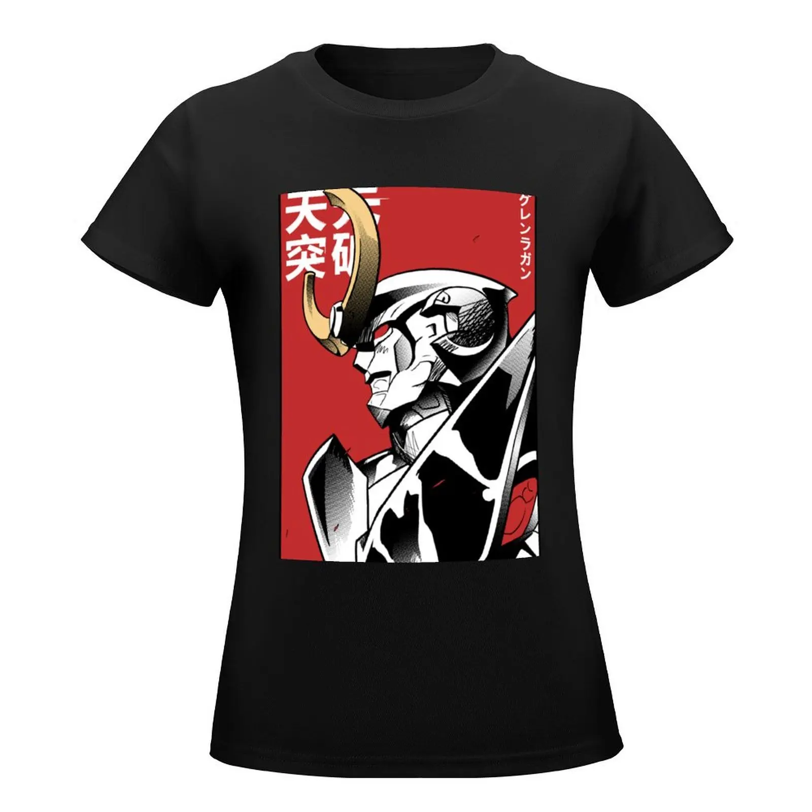 Tengen Toppa Gurren Lagann Red T-Shirt hippie clothes funny korean fashion graphics clothes for woman