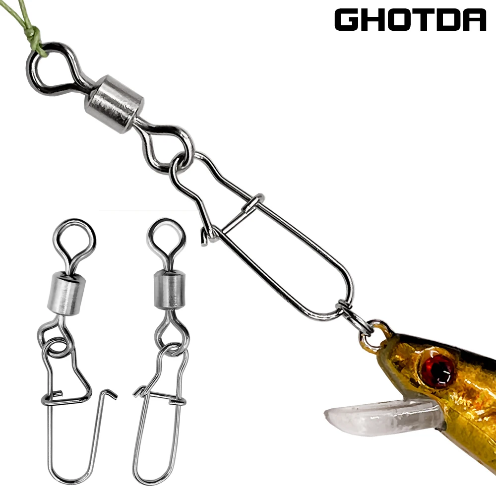 Force 3-38kg Fishing Connector Pin Bearing Rolling Swivel Connected to Fishing Bait Fishing Swivel+enhanced Pin Great Pulling