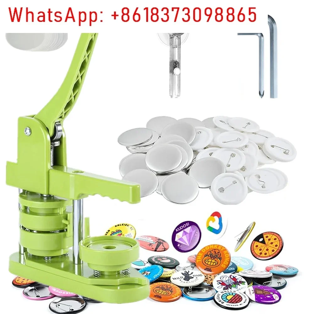 Button Maker Machine,Pin Making Machine,25/32/37/44/58MM Badges Button Maker Machine,With 100-500Pcs Button Parts+Circle Cutter