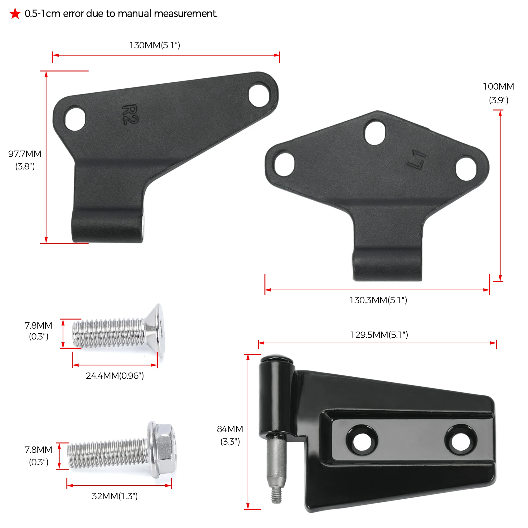 4 Door Hinge Assembly Kit 16PCS with 36bolt For 07-18 Jeep Wrangler JK Inside and Outside 55395387AE, 55395386AF, 55395384AH