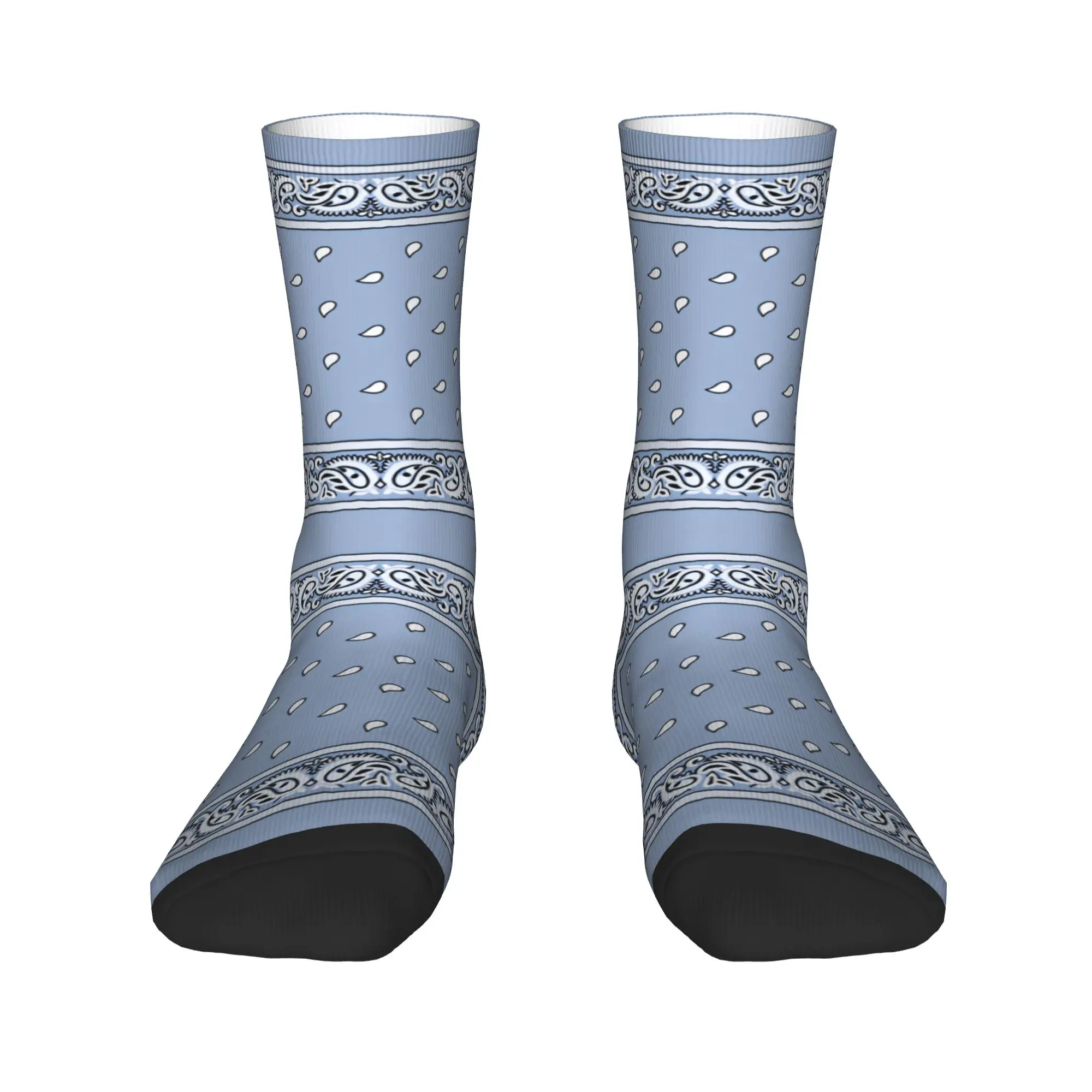 Light Blue Classic Paisley Socks Autumn  Stockings Leisure Adults Men Warm Soft Socks Custom Outdoor Sports Non Slip Socks
