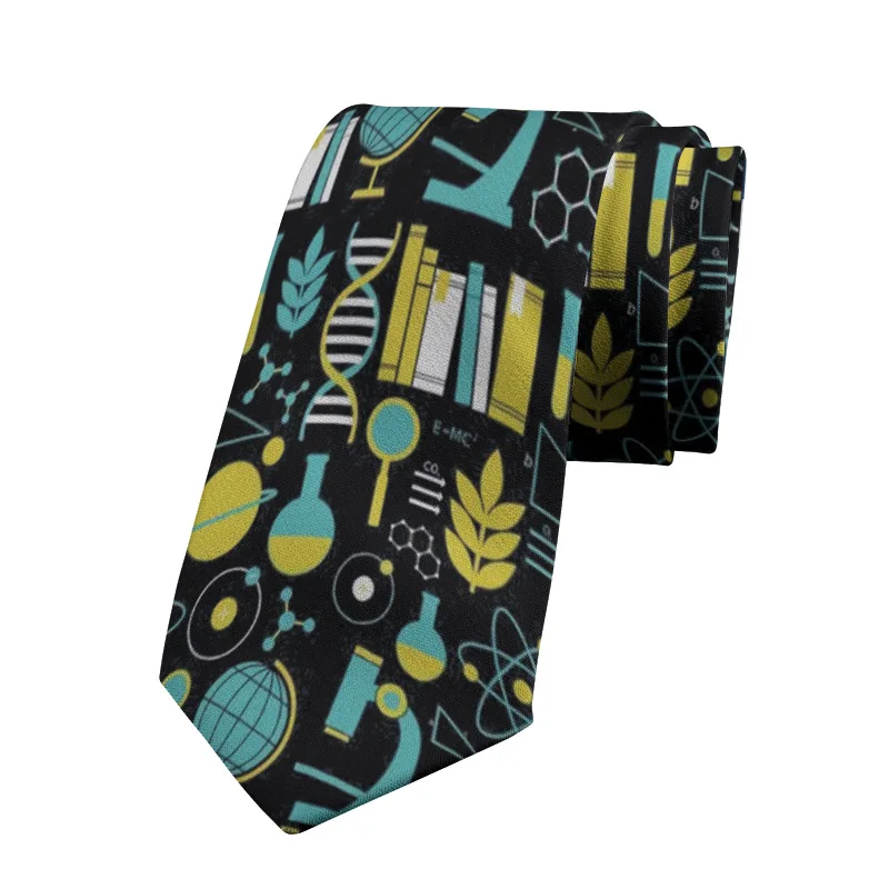 8cm Men's Tie Business Dress Tie Polyester Fashion Stripe Novel Digital Printing Tie in Stock