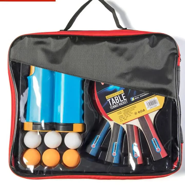 

Ping Pong Paddle Set with Retractable Table Tennis Net Set Long Handle Ping Pong Bat Set Professional Table Tennis Racket