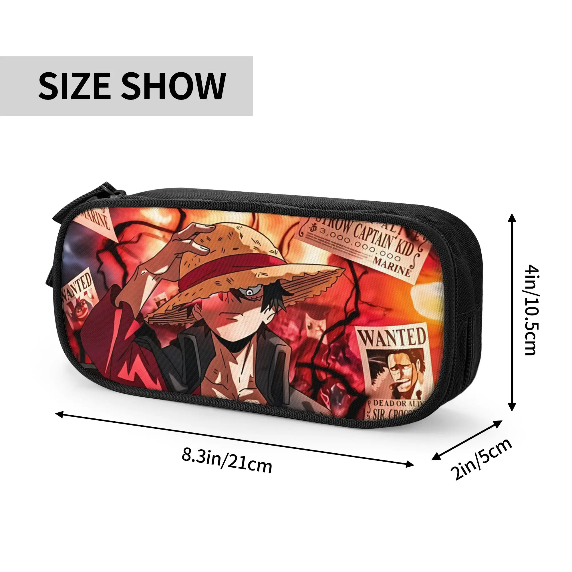 Custom One Piece Monkey D Luffy Large Capacity Bags for Child  School Pencil Bag for Boys Gilrs Kids