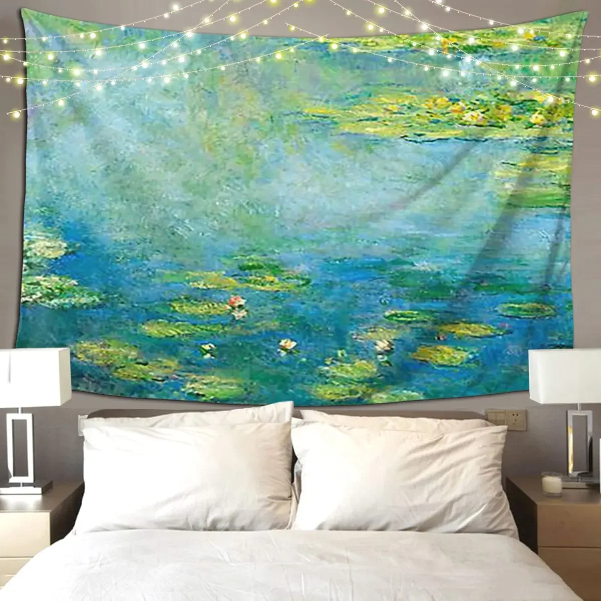 1906-Claude Monet-Waterlilies-73 X 92 Tapestry Art Wall Hanging Aesthetic Home Tapestries for Living Room Bedroom Dorm Room