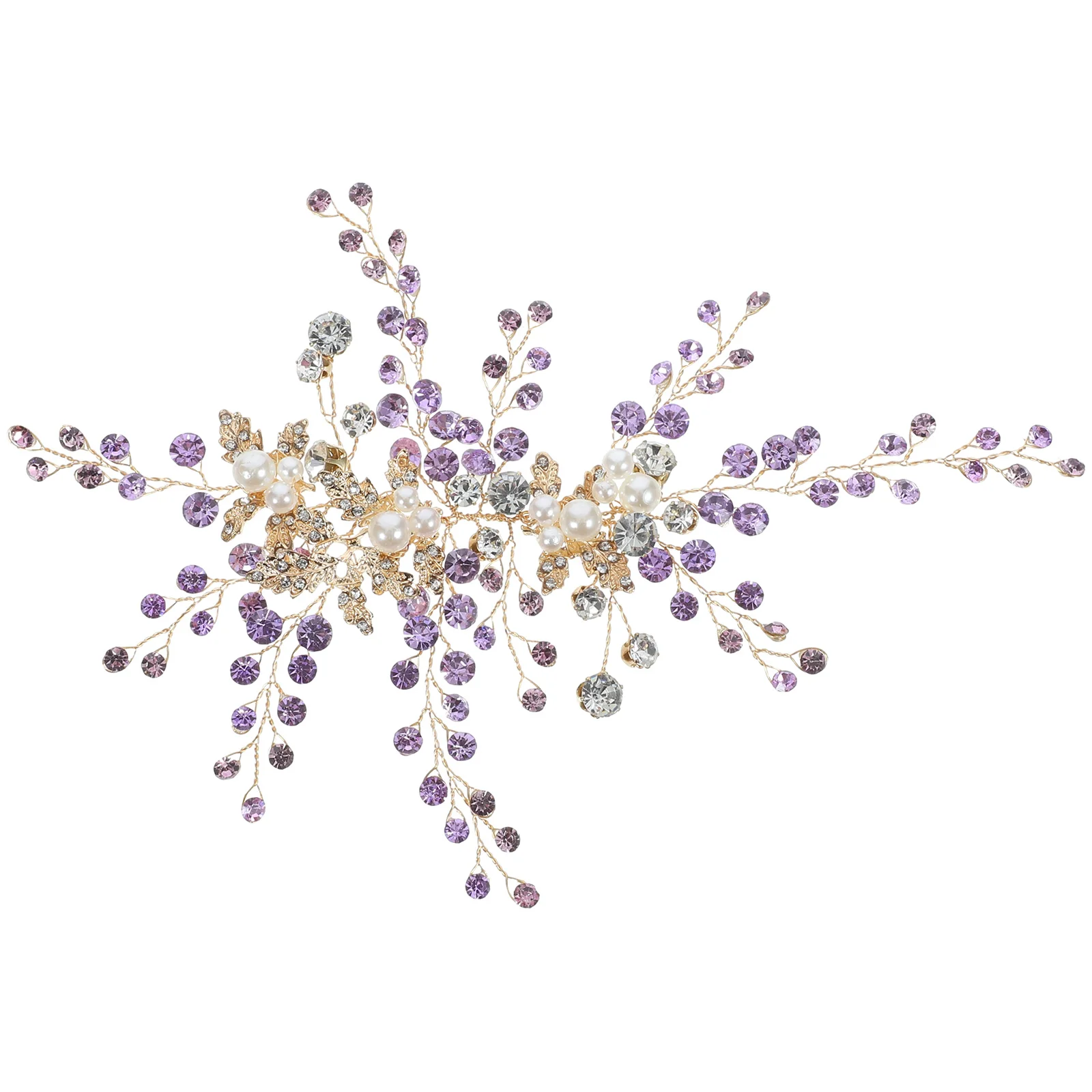 

Bridal Headpiece Pearl Rhinestone Leaf Wedding Hair Accessories Elegant Safe Material Leaf Headpiece Pearl Hair Accessories