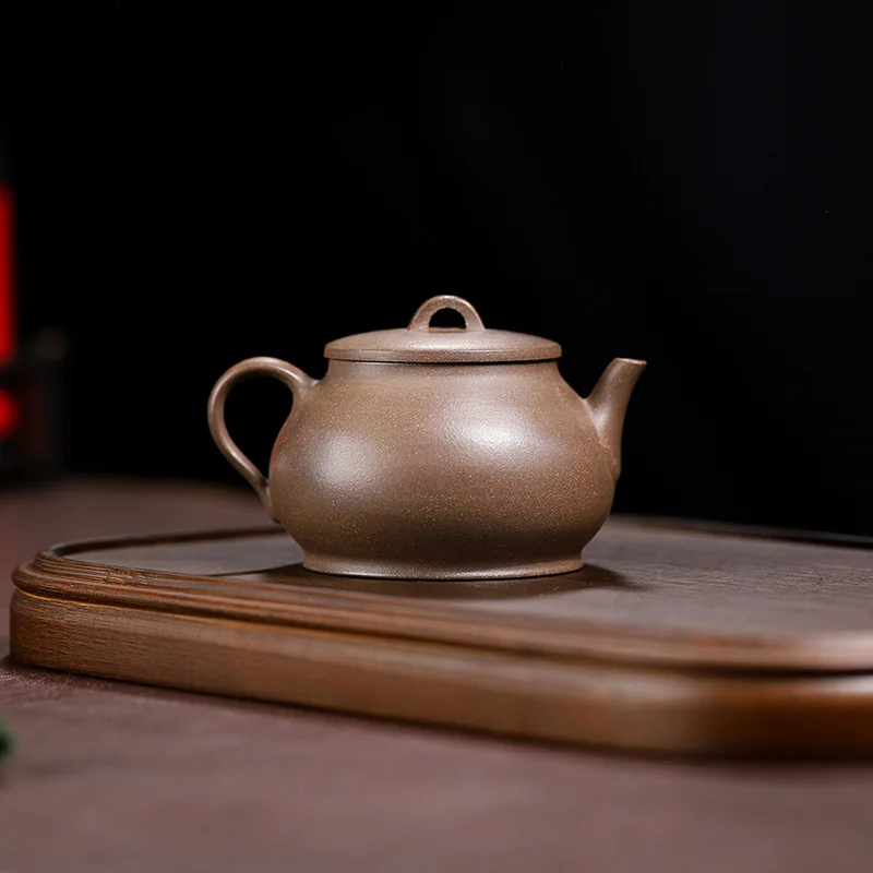 High Quality Yixing Ore Green Gray Segment Mud Handmade Sketch Make a Great Coup Household Purple Clay Pot Single Teapot