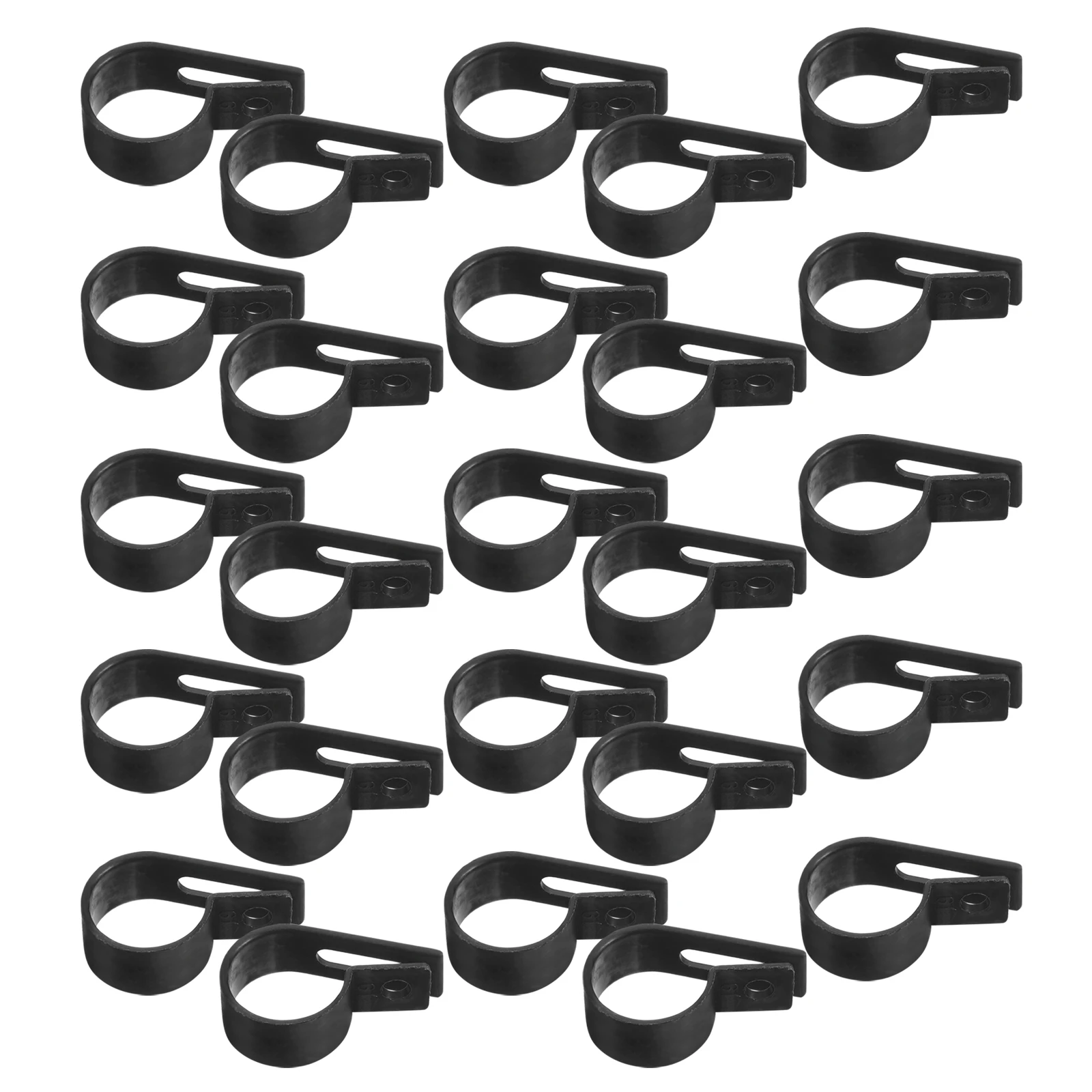 

R-Shaped Cable Clips for Wire Management Black Plastic U-Type Cord Fixing Clamps Adjustable Size Multifunctional Home Office