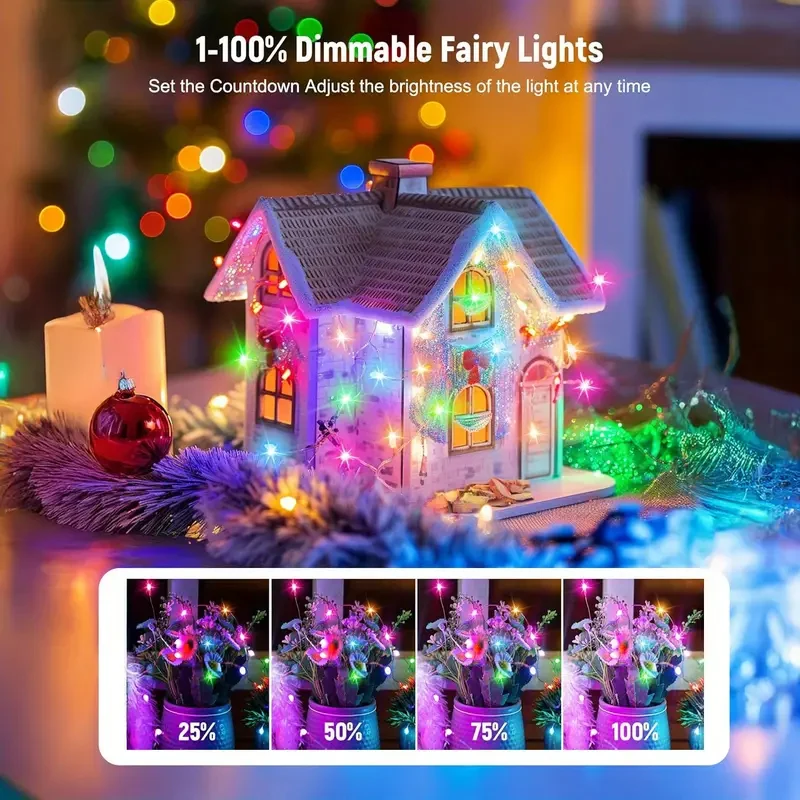Fairy Light String Led String Light Bluetooth RGBIC Christmas Light String For Bedroom Garden Party Christmas Decoration 5/10M