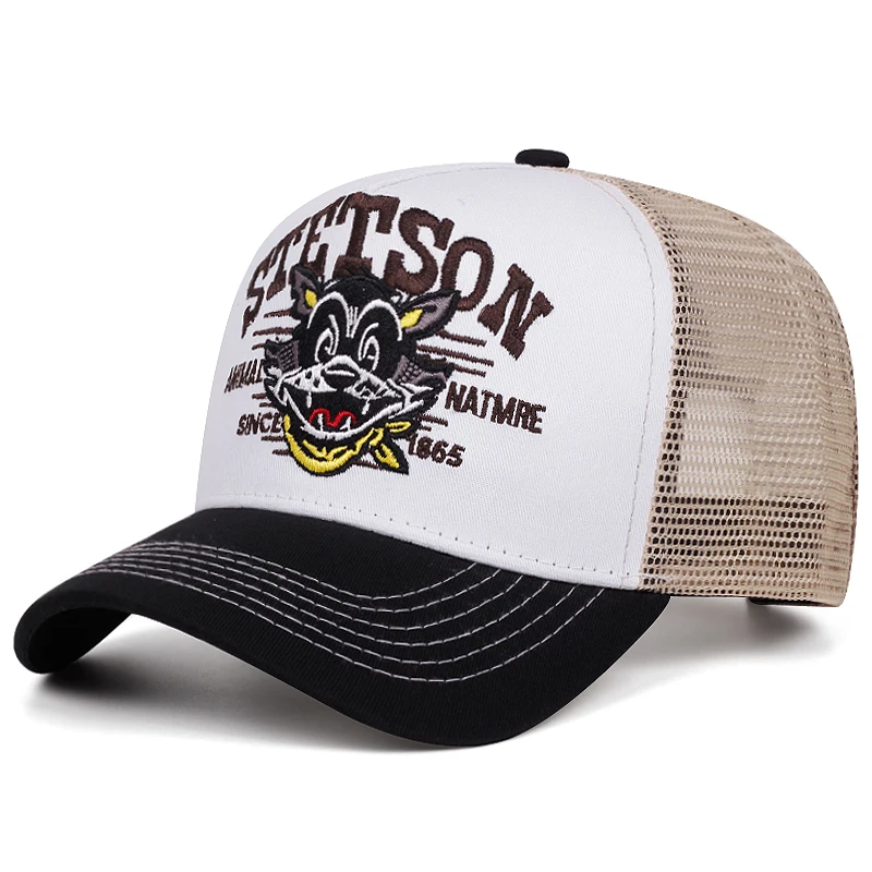 2025 Cartoon Neue Baseballmütze STETSON Cartoon Katze LKW Hut Straße Hip Hop Hut Tägliche Freizeit Sport Sonnenschirm Atmungsaktive Mesh Hut