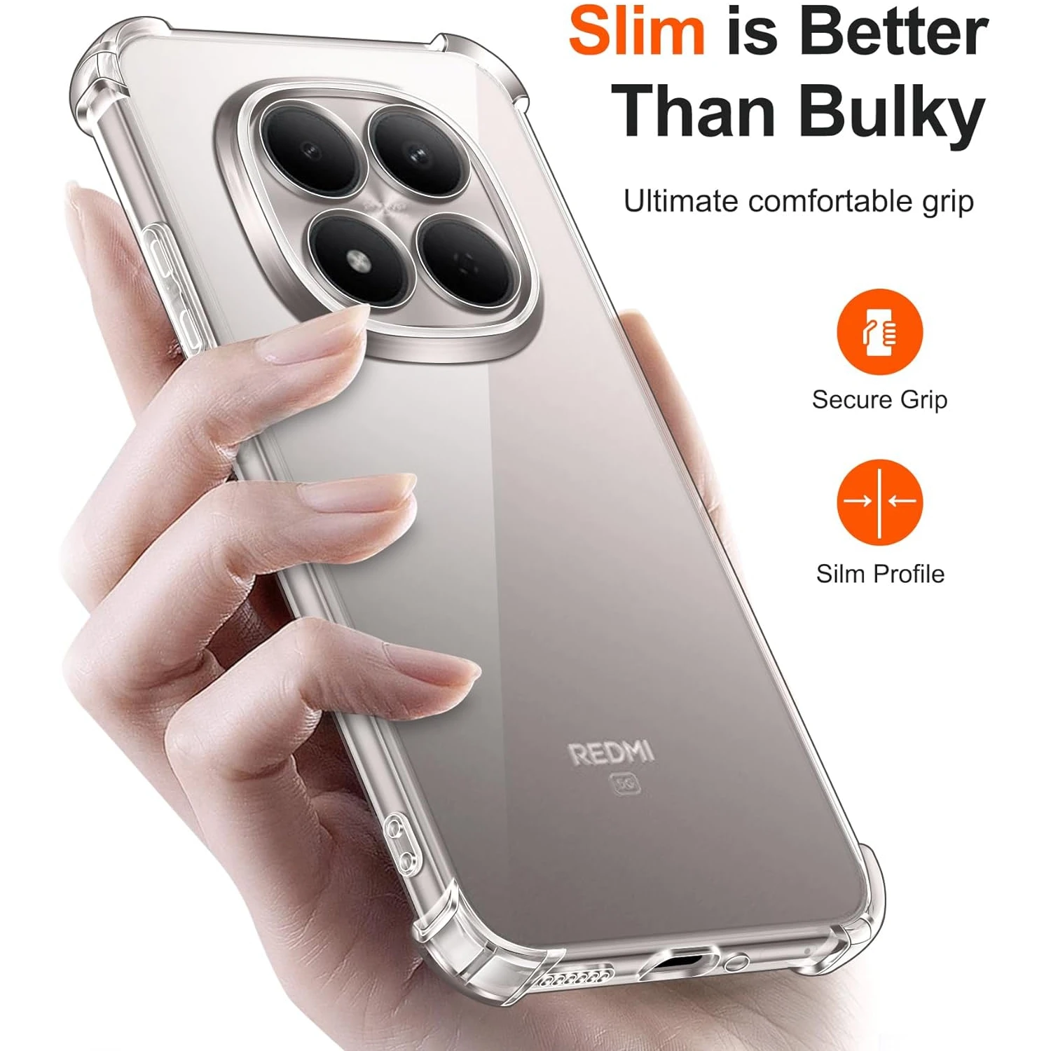 Coque de protection transparente en TPU antichoc à quatre coins pour Xiaomi Redmi Note 15 Pro 5G Pro+ Plus Note15 4G