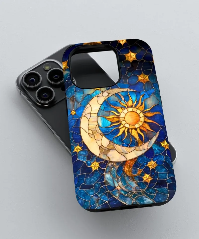 Moon Stars Phone Case, Celestial Phone Case For IPHONE 16 15PRO MAX 14 13 12 11 Acrylic TPU Two in one magnetic Phone Cases